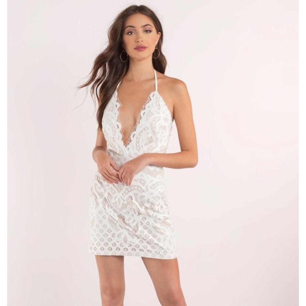 TOBI DREAMER WHITE LACE BODYCON DRESS